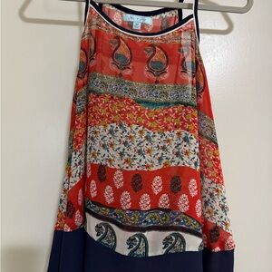 She + Sky Red Asymmetrical Sleeveless Camisole